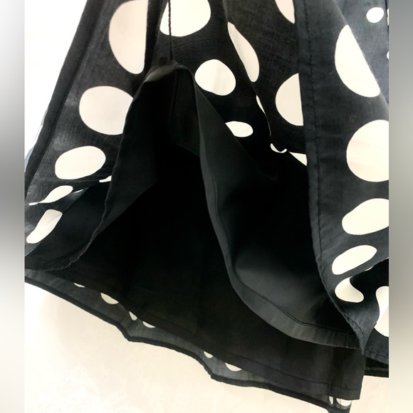 PENDLETON
 black and white polka dot silk blend flair skirt size 16 petite lined - Picture 12 of 14